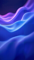 Abstract waves of blue and purple light create a mesmerizing texture resembling rolling hills in a digital space