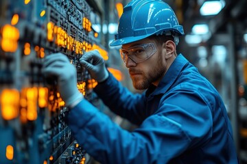 Engineer Adjusting Scada System Control Settings in a Data Center Environment With Focus on Operational Technology