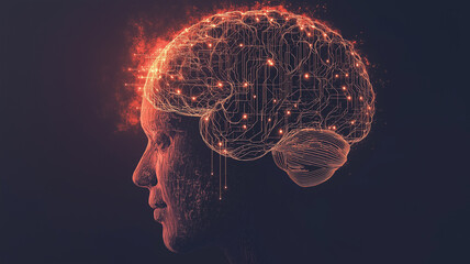 Obraz premium Neural Networks and the Mind. Exploring the link between AI and human thought.