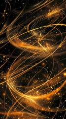 Gold and black background with smooth lines and sparkling effects for a sophisticated abstract design Hyper-quality illustration with ultra details