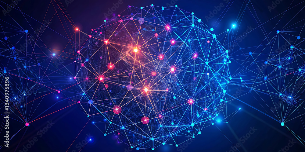 Poster abstract technology network mesh concept banner background design