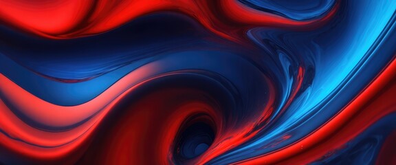 Fototapeta premium Red, Brown, and Blue Glowing liquid color waves background