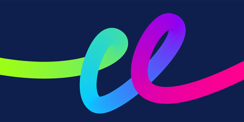 Wavy gradient shapes on dark background. Background with colored squiggles gradient lines design for flyer, poster, cover or banner. 