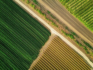 The airborne drone captured detailed images of crop growth and field conditions