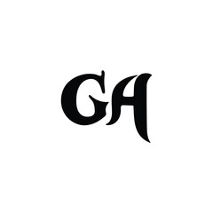GA monogram logo design letter text name symbol monochrome logotype alphabet character simple logo