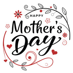 Happy Mothers Day, Typography Design, Vector, Illustration, AI Generated