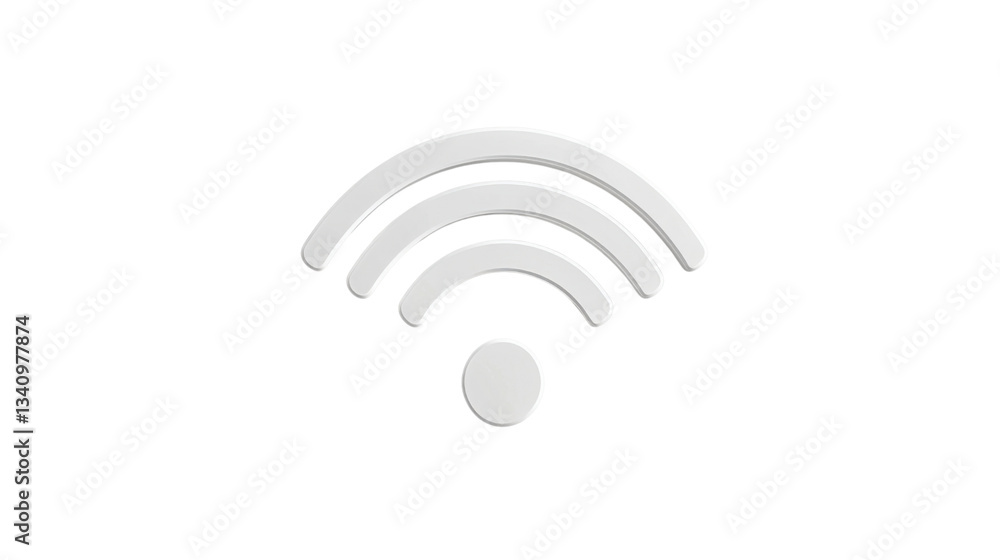 Poster white wifi symbol representing wireless network connection on transparent background