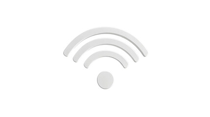 White wifi symbol representing wireless network connection on transparent background