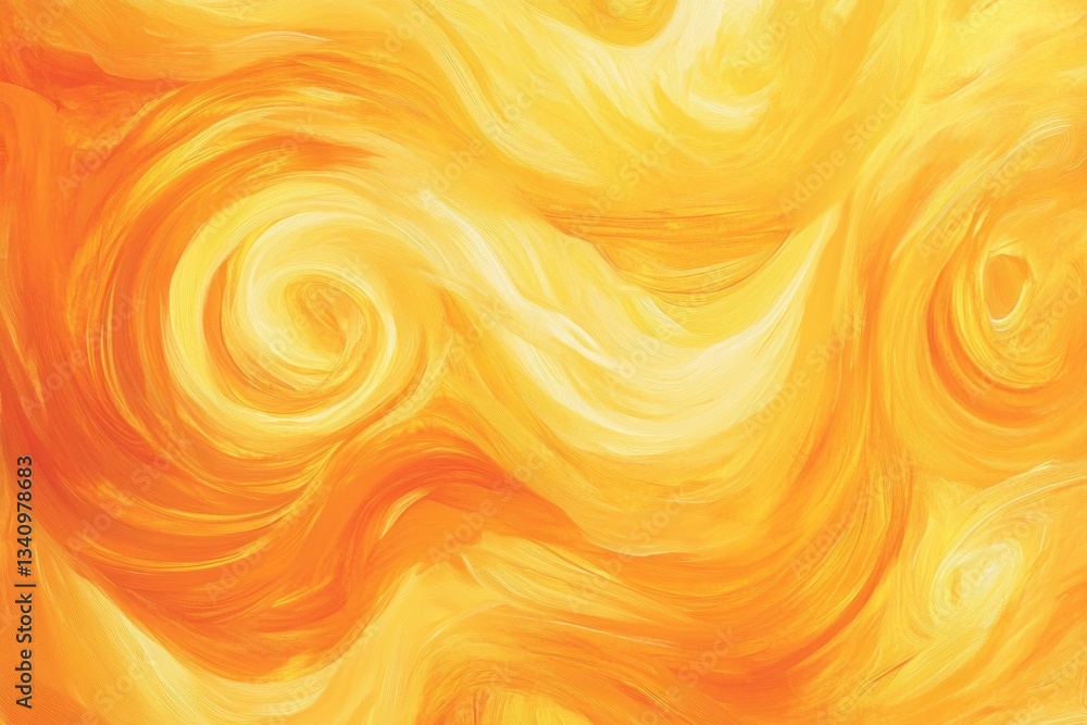 Poster abstract swirls of bright yellow and orange paint creating a vibrant and dynamic background ideal fo