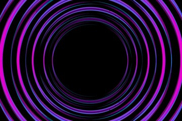 3d render, abstract cosmic background with galaxy and stars. Round vortex. Pink blue neon lines spinning around the black hole