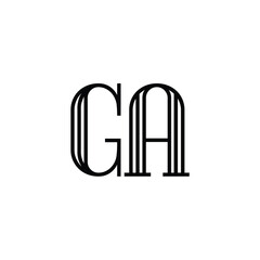 GA monogram logo design letter text name symbol monochrome logotype alphabet character simple logo