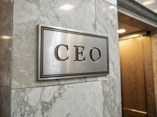 CEO metal Plate outside Office 