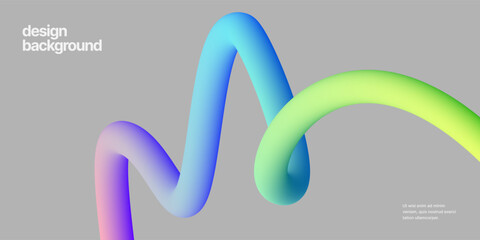 Background with wavy gradient shapes. Colorful squiggles gradient lines design for flyer, poster or cover.