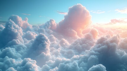 Soft cloud texture rendering for serene backgrounds and tranquil wallpapers with gentle pastel hues at dawn