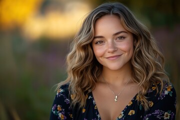 Smiling young woman outdoors