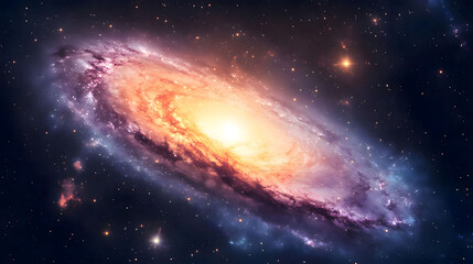 Fototapeta premium Cosmic Spiral Galaxy: A Celestial Tapestry of Stars and Nebulae