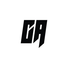 GA monogram logo design letter text name symbol monochrome logotype alphabet character simple logo