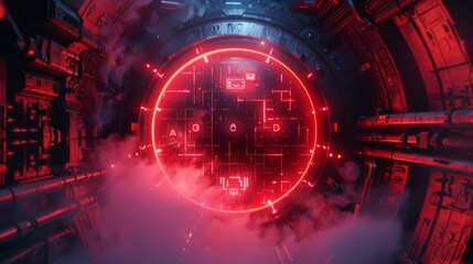 Visual representation of ai-driven cybersecurity technology showcasing a digital firewall design