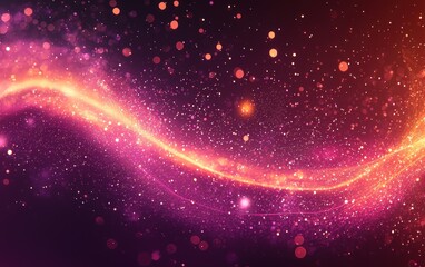 Abstract glowing wave design with sparkles