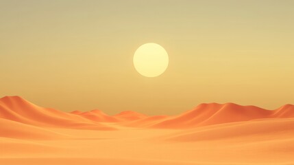 Obraz premium Desert Sunset: Golden Sands Under a Vibrant Sun