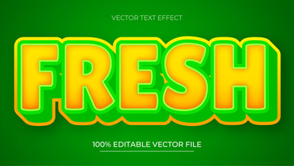 Naklejka premium Fresh Text Effect for Banner and Poster Headline Editable font
