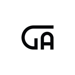 Obraz premium GA monogram logo design letter text name symbol monochrome logotype alphabet character simple logo