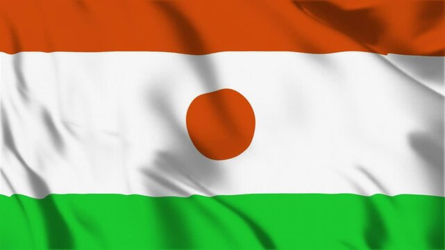 Realistic Niger Flag Flying Waving in the wind Animation HD Video.aep