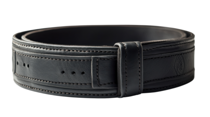 Elegant black leather belt showcasing timeless craftsmanship and sleek design