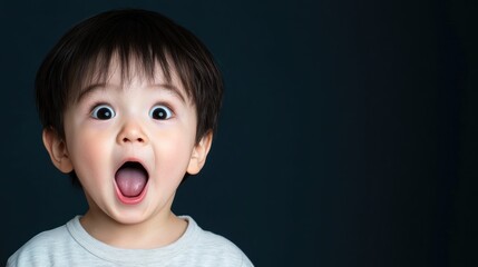 Astonished Toddler Portrait: A Captivating Close-up of a Baby's Amazement