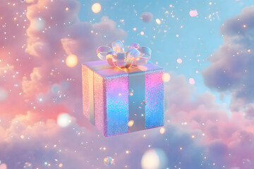 A Sparkling Gift Floating in a Dreamy Sky
