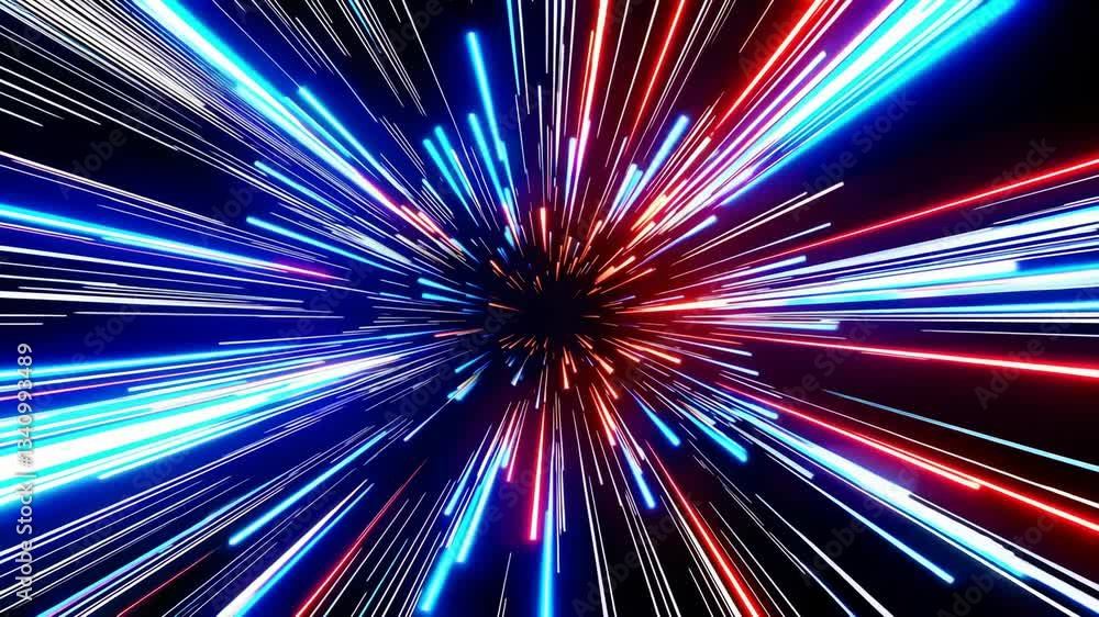 Aufkleber burst of colorful light streaks in space, starburst effect. sci-fi and speed concept