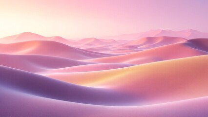 Abstract pastel landscape with soft rolling hills and gentle gradients creating a serene and dreamy atmosphere for relaxation and inspiration