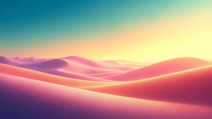 Abstract pastel landscape with soft rolling hills and gentle gradients creating a serene and dreamy atmosphere for relaxation and inspiration
