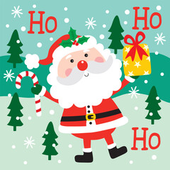 Santa Claus For Christmas Card or Bag design