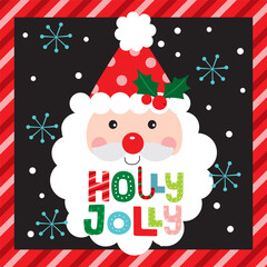 Santa Claus For Christmas Card or Bag design