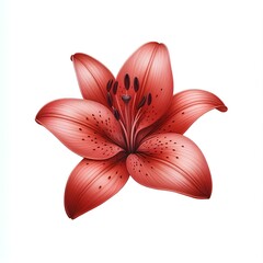 pink lily isolated on white