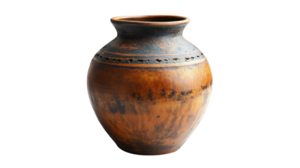 Crafted from earth, a rustic clay pot showcases timeless artistry and cultural heritage