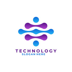 Obraz premium Technology design vector template. Tech concept logo vector