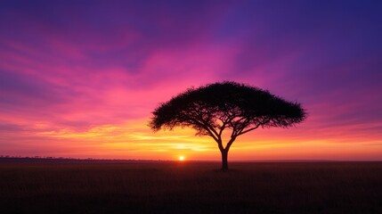 Obraz premium Majestic sunrise over savanna