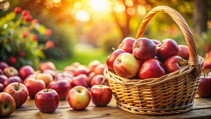 Freshly Picked Red Apples for Sale - Tilt-Shift Photography