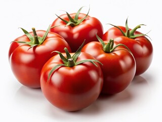 Fresh Ripe Tomatoes Isolated on White Background - Perfect for Food Photography