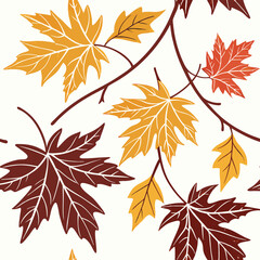 Seamless pattern Summer, Spring and Autumn leaf leaf pattern harvest pattern