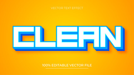 Clean editable text effect in Modern Blue trend style