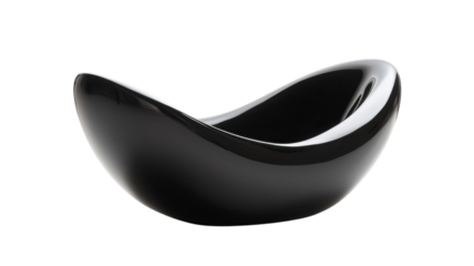 Elegant black ceramic bowl showcasing modern design in a minimalist setting