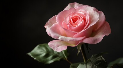 Stunning Pink Rose in Closeup Detail
