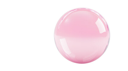 pink bubble on white background