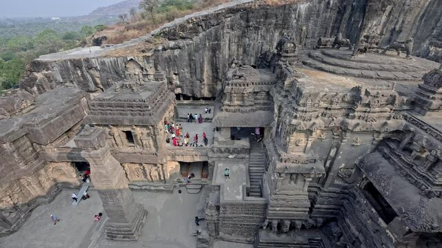 The Kailasha Temple, cave 16 of  Ellora caves, Unesco World heritage site, Aurangabad, India, Asia