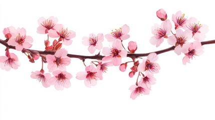 Delicate Pink Blossoms on a Branch