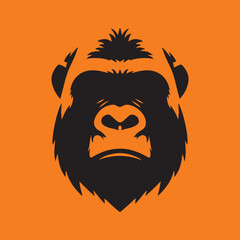 Gorilla  vector silhouette illustration 