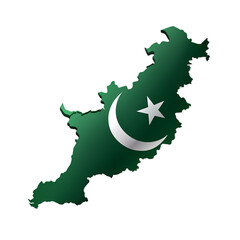 Pakistan Map: Flag Overlay, High-Res Image isolated on transparent background